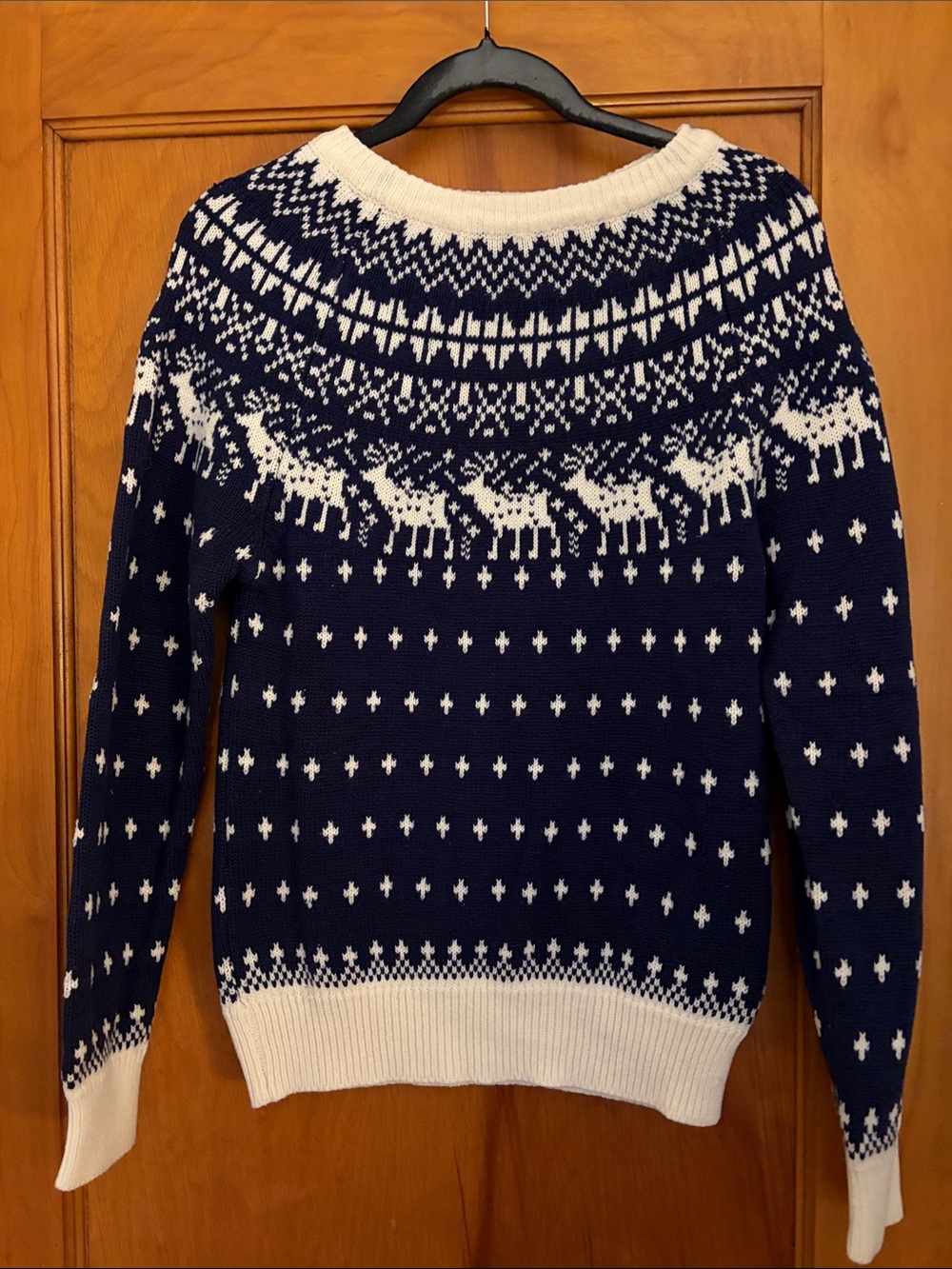 South Channel Navy & White Reindeer Yoke Crewneck Sweater